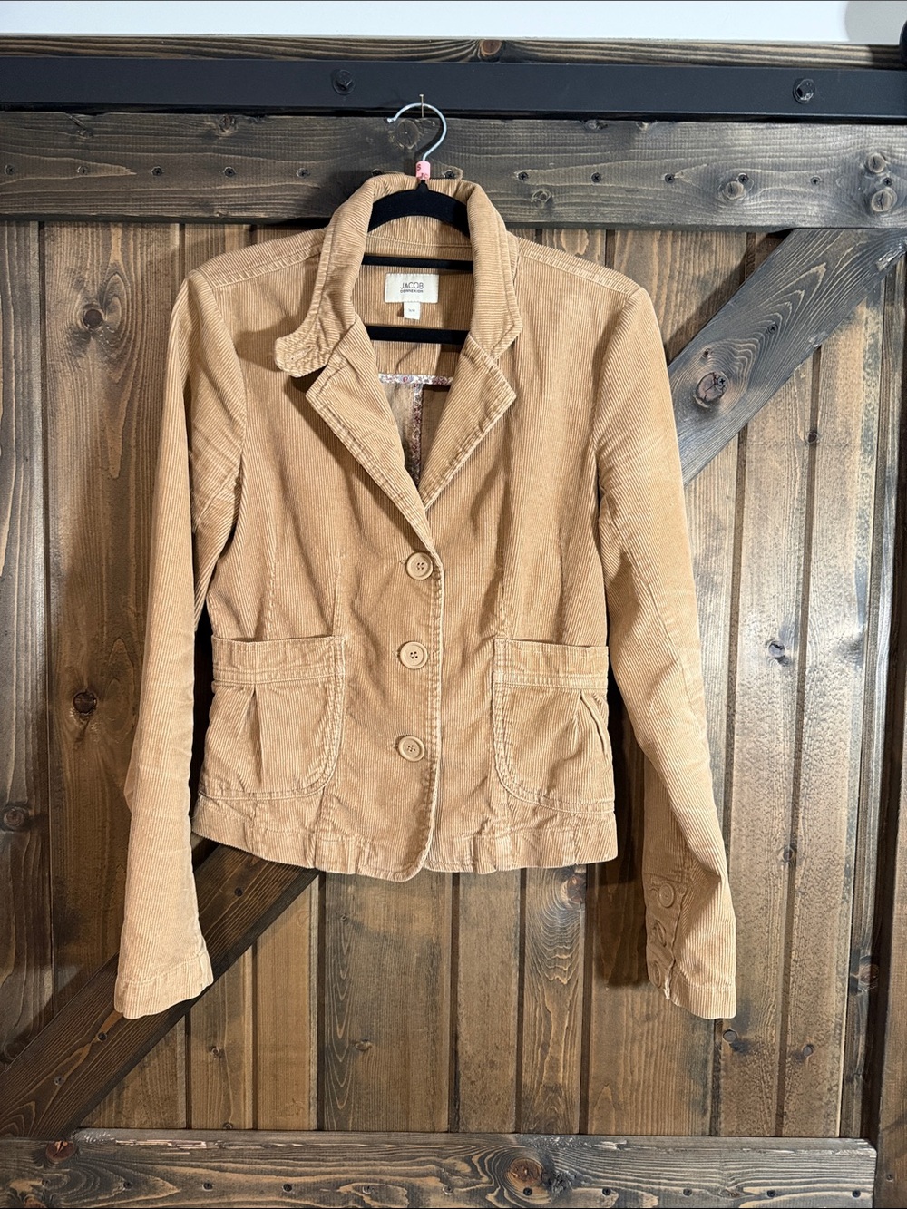 Women's Tan Corduroy Blazer Jacket - Classic Tailored Style